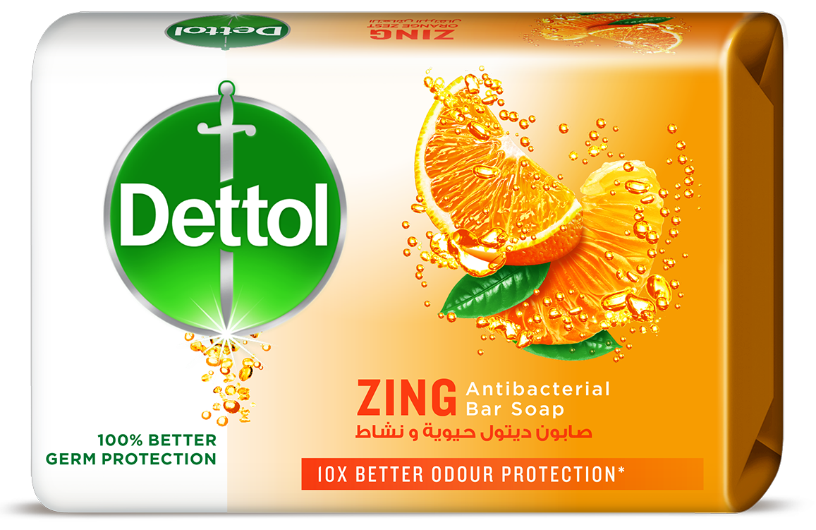 Dettol Zing Anti-Bacterial Soap Bar 165gm | Dettol